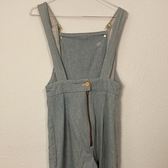 Lykke Wullf Womens Size S Anita Overalls Classic Denim Blue High Waist 70s Mod - Picture 9 of 16